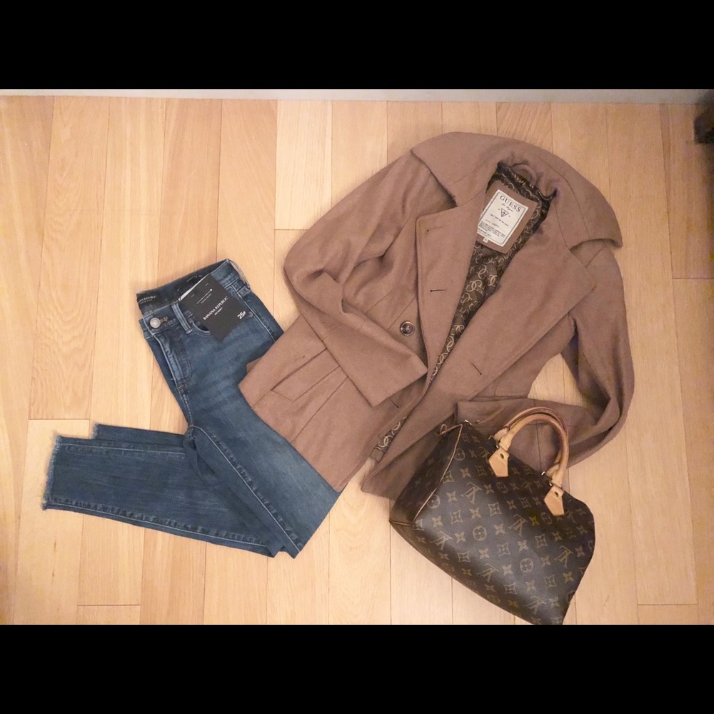 Guess Peacoat Jacket Coat Wool Size XS ✨